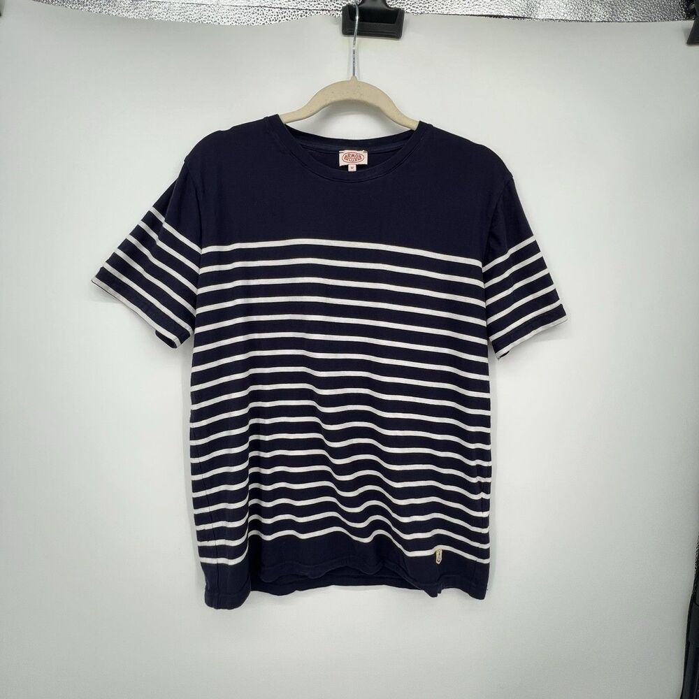Armor Lux Mens Etel Brenton Striped Short Sleeve T-Shirt Size M Navy Nautical